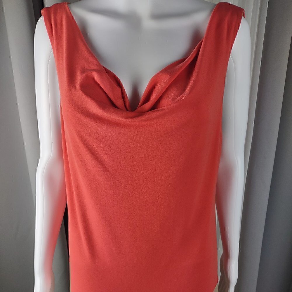 Muse Women's, Coral, Nude, Black, Drape Neck Sleeveless Midi Dress Size 14 - Picture 2 of 10